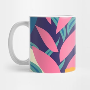 Modern Floral And Abstract Forms Cartoon Mug